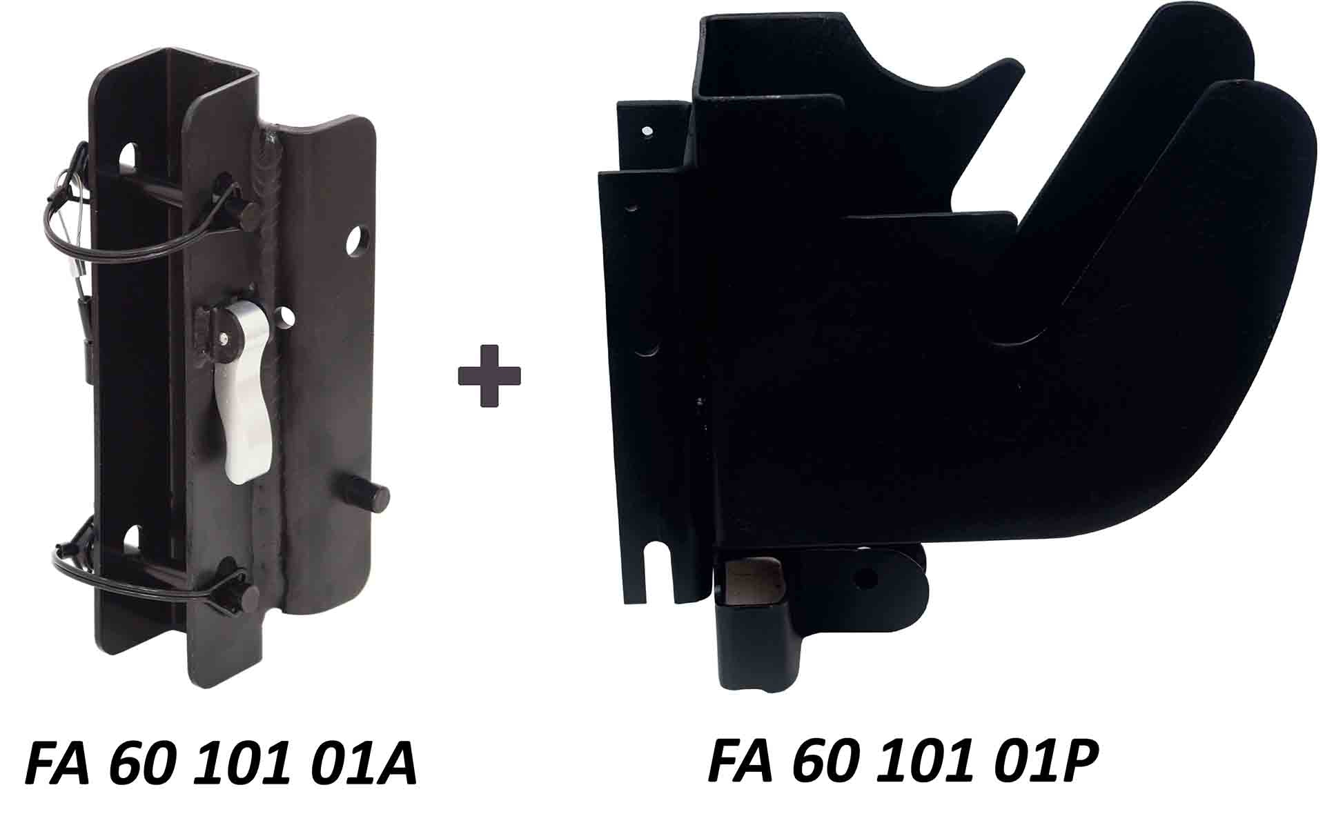 Universal Adapterplatten-Set zum Einbau des Höhensicherungsgerätes mit integrierter Rettungsfunktion auf Dreibein mit Umlenkrollen-Doppelkopf