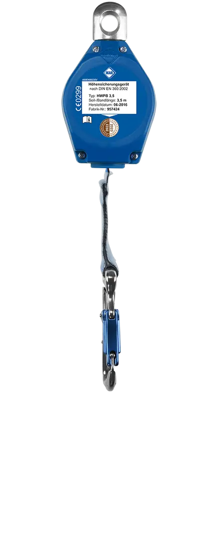 Höhensicherungsgerät mit Gurtband und interner Falldämpfung - HWPB