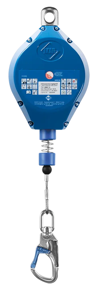 Höhensicherungsgerät mit Stahlseil und interner Falldämpfung - HWS