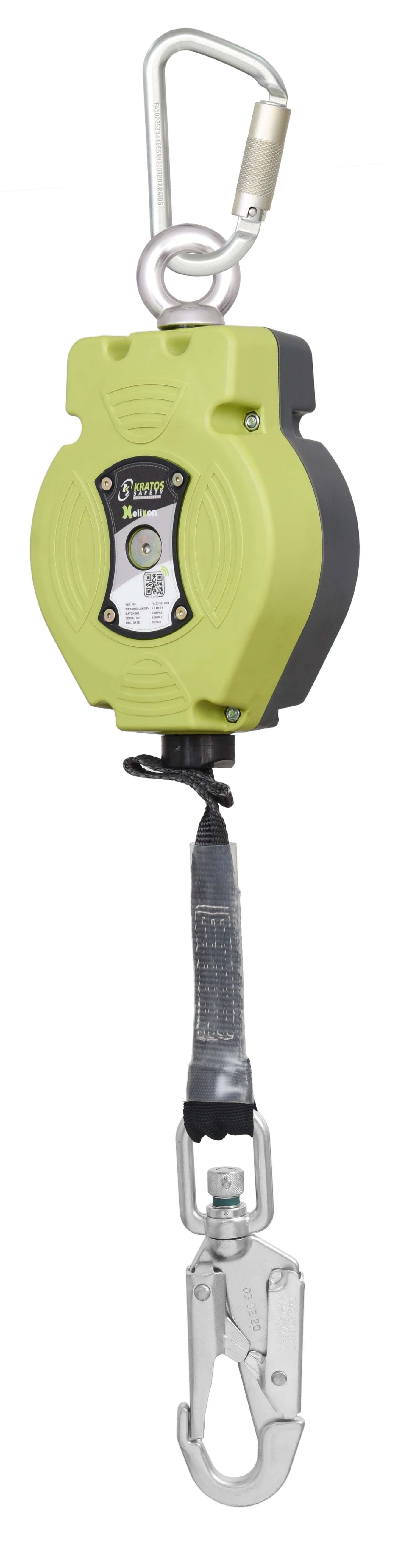 HELIXON Polyestergurtband, Höhensicherungsgerät mit automatischem Rückzug 3,5 m, Nur für den vertikalen Gebrauch