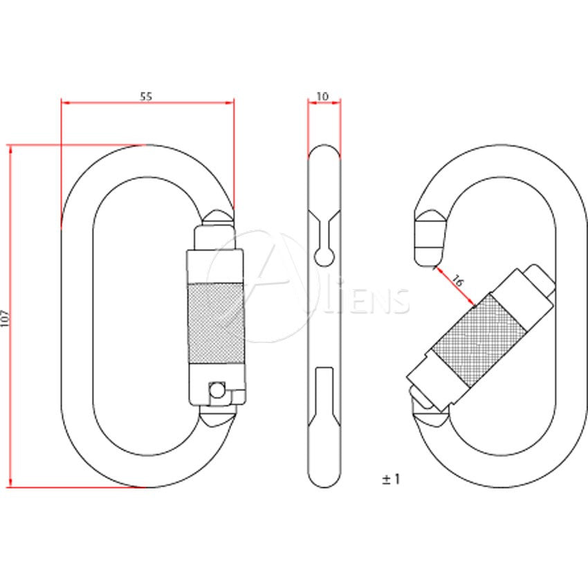 Stahlkarabiner Total Oval Trilock