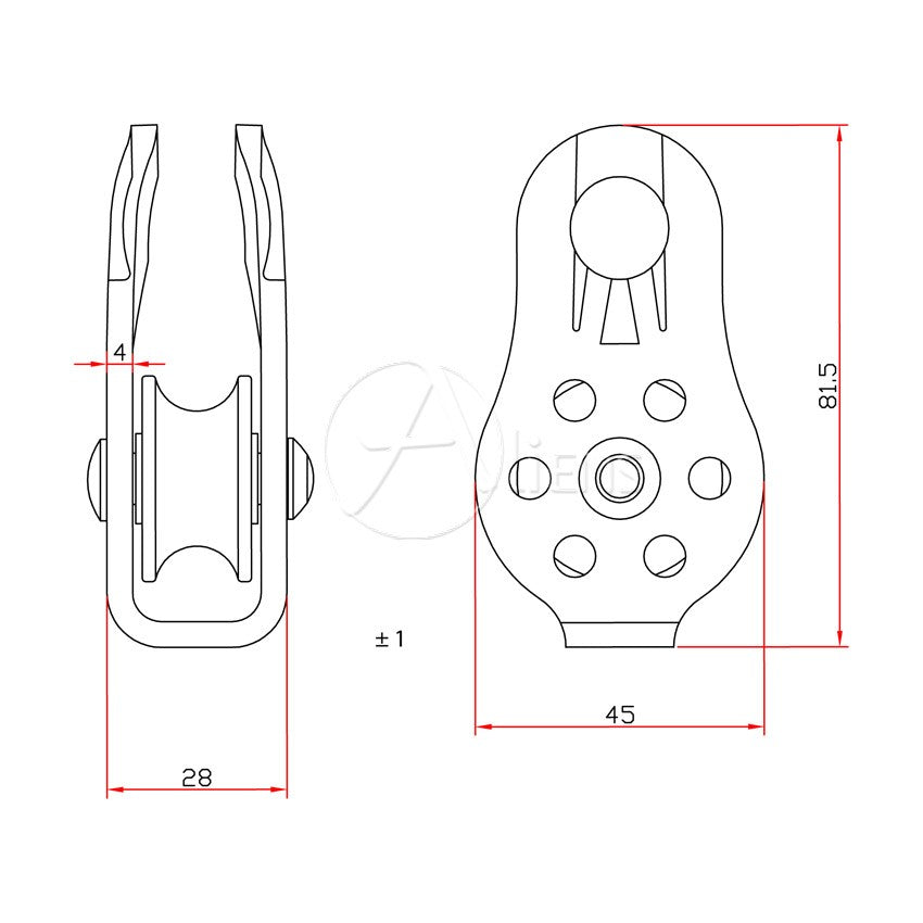 Umlenkrolle Fixed Std. Pulley 24kN