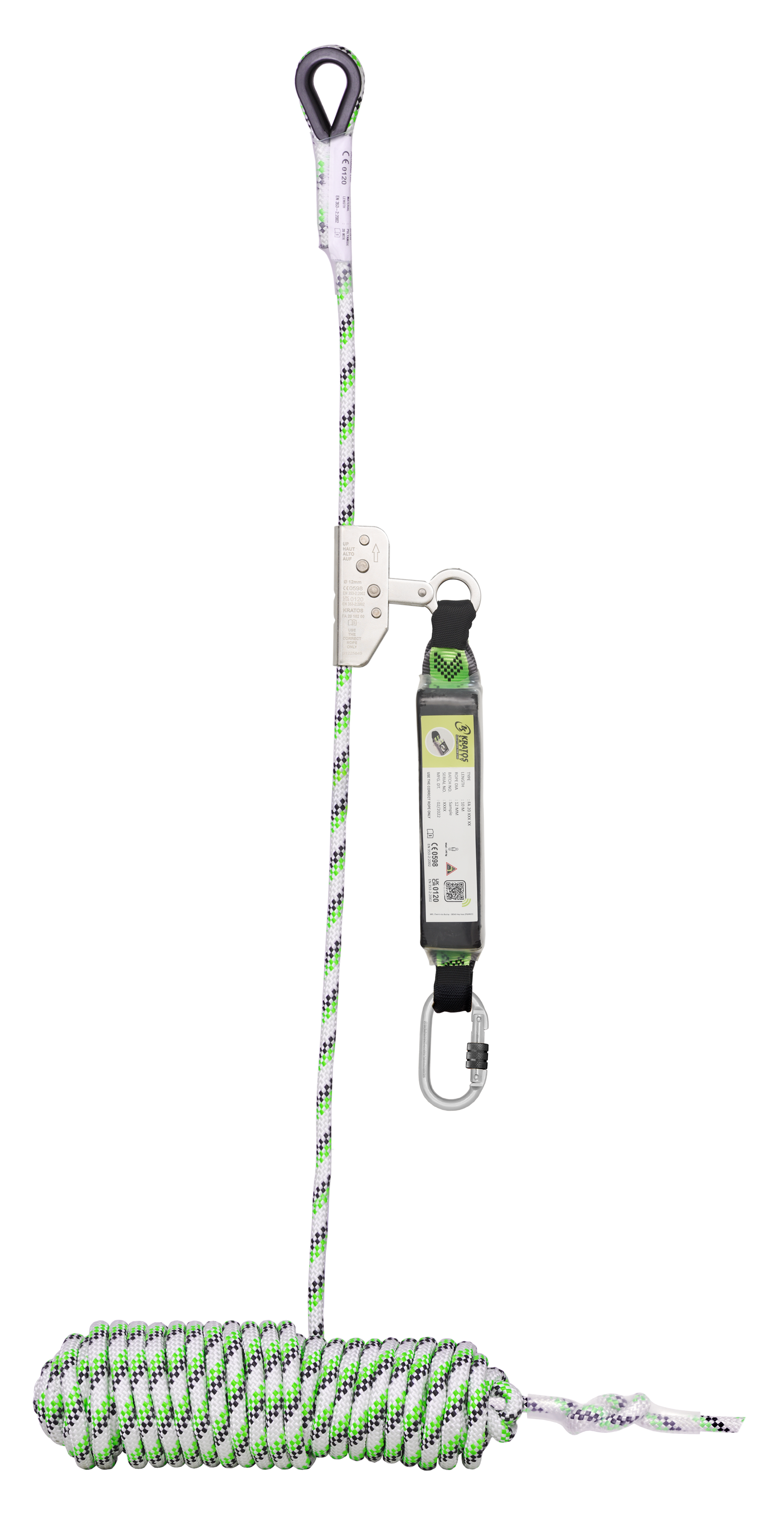 NIRO-S, Mitlaufendes Auffanggerät auf Kernmantelseil Länge 40 Meter, mit Bandfalldämpfer