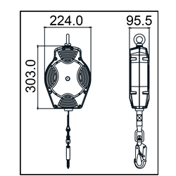 HELIXON-S Polyestergurtband , Höhensicherungsgerät mit automatischem Rückzug 12m, Für vertikalen und horizontalen Gebrauch